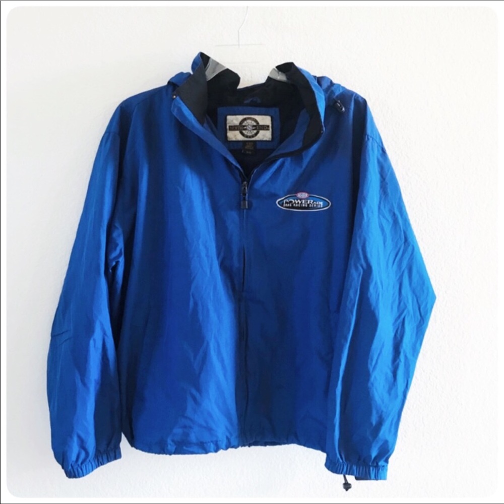 North End blue hooded windbreaker jacket XL